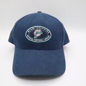 VTG MIAMI DOLPHINS Hat Logo NFL Game Day Teal Strapback Embroidered Logo Cap